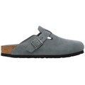 Birkenstock Boston Soft Footbed Suede Leather Basalt Gray Tonal