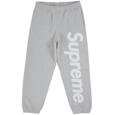 Supreme Satin Applique Sweatpant SS26 Heather Grey