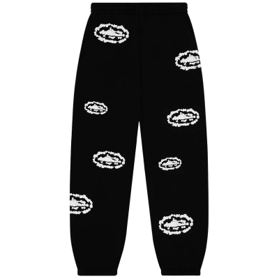 Corteiz x Denim Tears Island Wreath Sweatpant Black