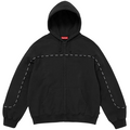 Supreme Piping Zip Up Hooded Sweatshirt Black