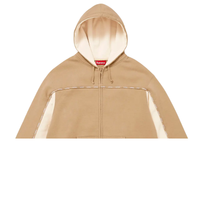 Supreme Piping Zip Up Hooded Sweatshirt Brown