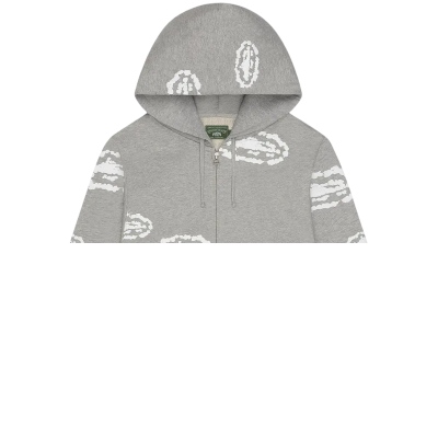 Corteiz x Denim Tears Island Wreath Zip Hoodie Heather Grey