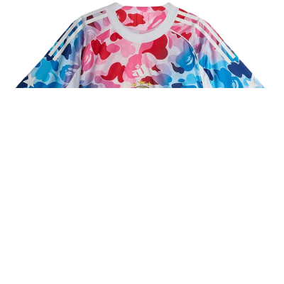 Adidas x BAPE Football Graphic Slim Jersey T-shirt Blue/Pink