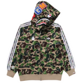 Adidas x BAPE Relaxed Fit Track Camo Shark Full Zip Hoodie Green