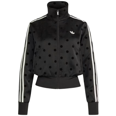 Adidas Women's Satin Polka Dots TT Track Jacket Black