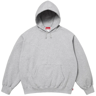Supreme Satin Applique Hooded Sweatshirt Heather Grey SS26