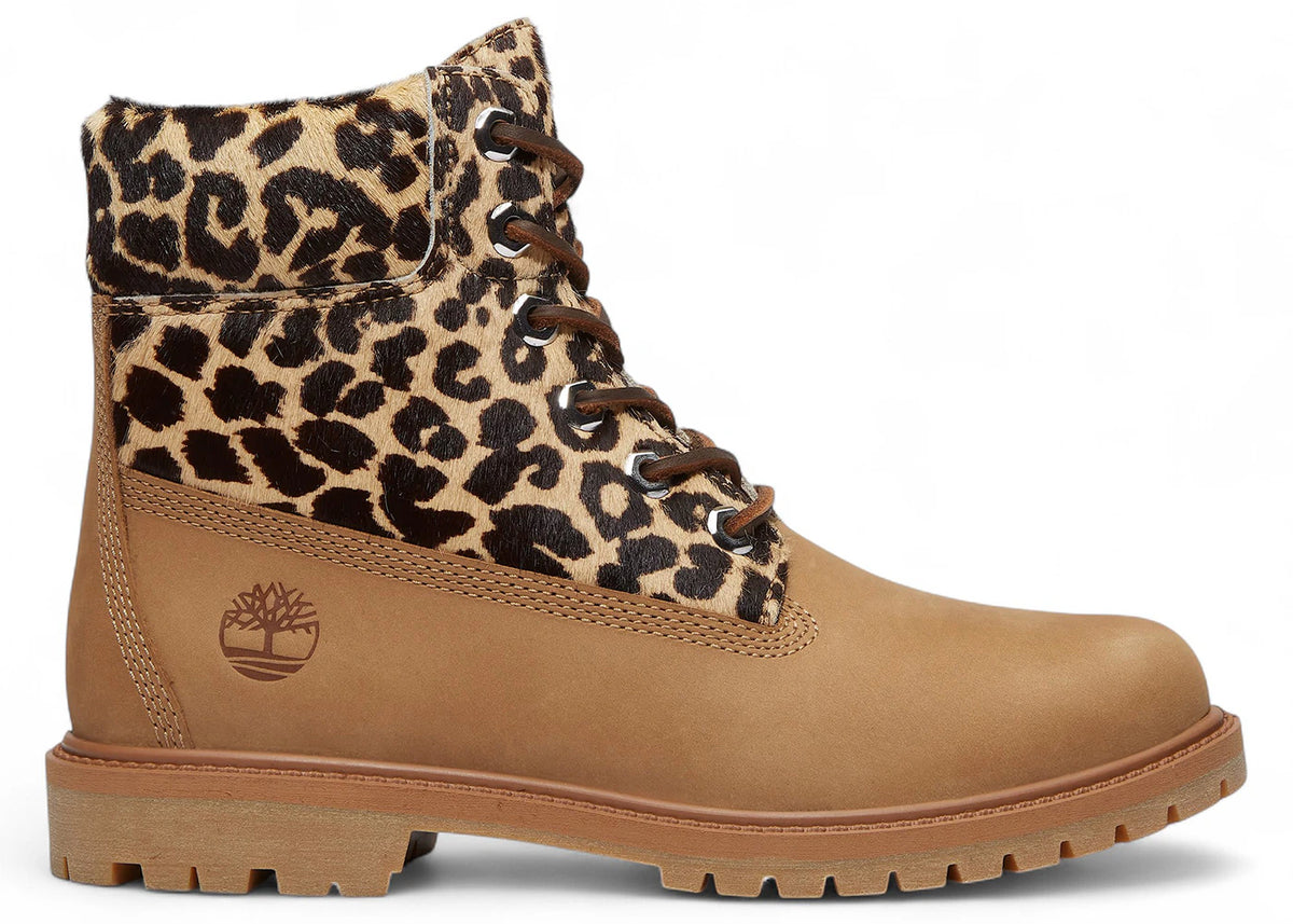 Timberland 6" Premium Boot Leopard Print Beige Nubuck