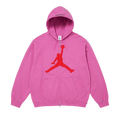 Supreme x Jordan Zip Up Hooded Sweatshirt 'Pink'