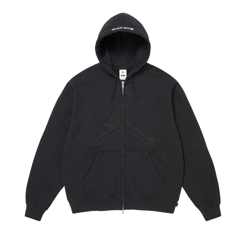 Supreme x Jordan Zip Up Hooded Sweatshirt 'Black'