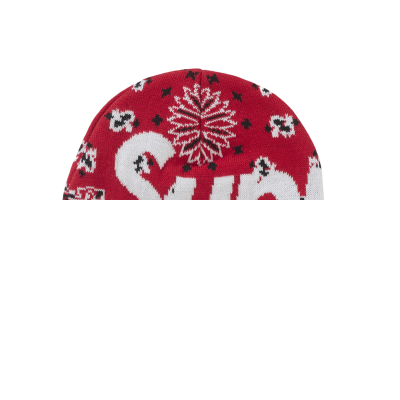 Supreme Bandana Big Logo Beanie Red