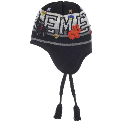 Supreme Felt Applique Earflap Beanie Black